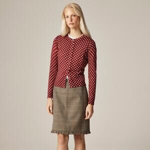 J Crew Carolyn cardigan in polka-dot merino wool Size - S